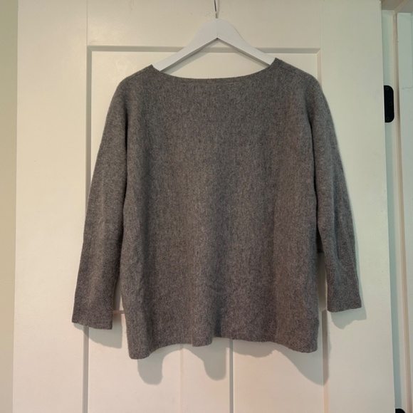 GARNET HILL GRAY WOMEN'S BOAT NECK 3/4 SLEEVE CASHMERE SWEATER SMALL S - Picture 2 of 8